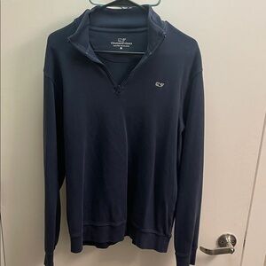 Vineyard Vines Navy Cotton Quarter-Zip Pullover